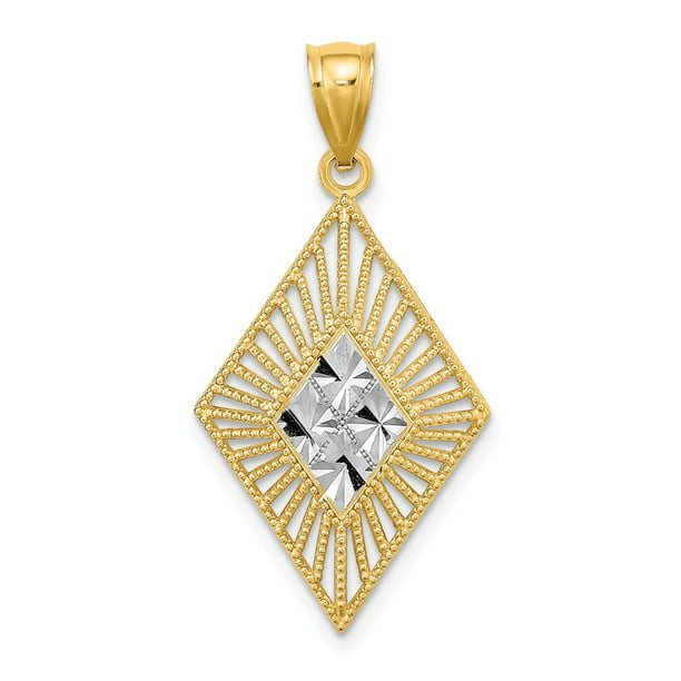 FB Jewels 14K Yellow and White Two Tone Gold .004 CT Diamond Celtic-Inspired Trinity Pendant 
